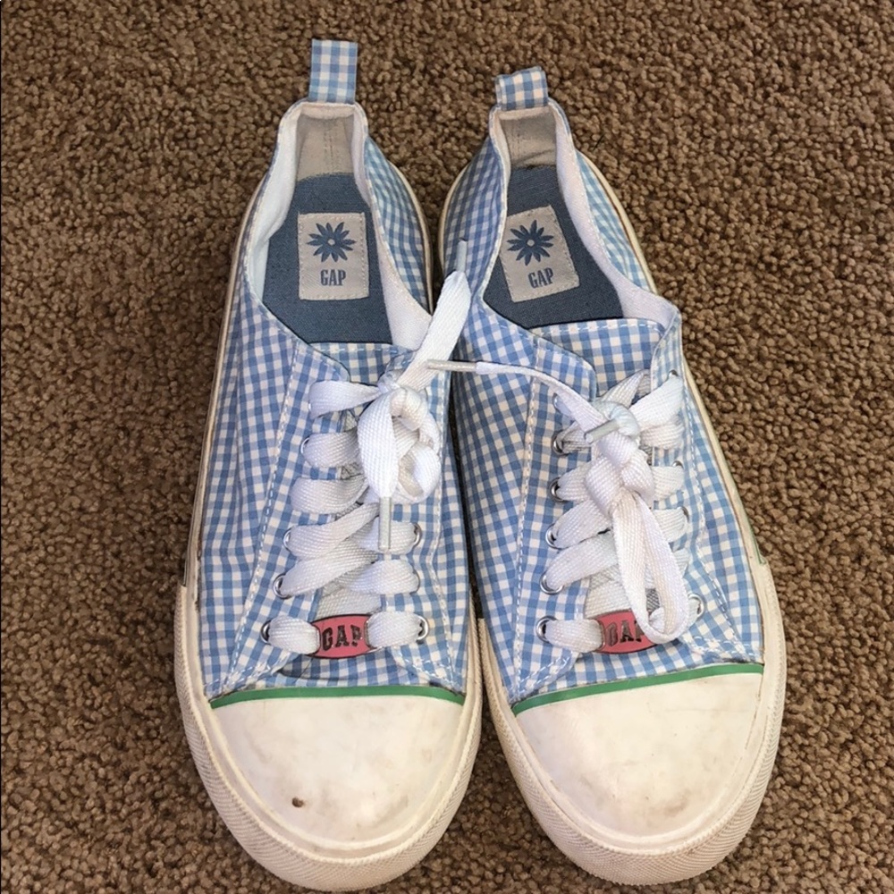 Gap blue and white plaid tennis shoes